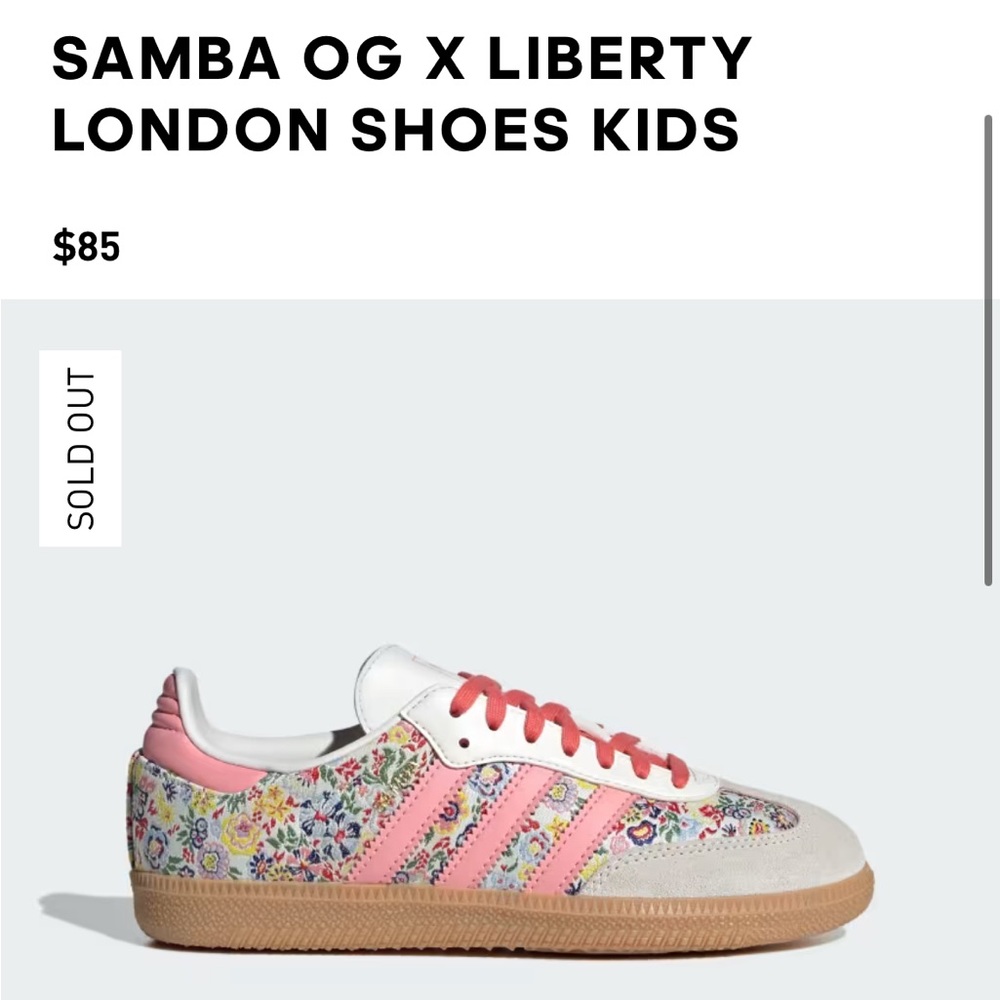 Adidas SAMBA OG J Liberty London. Brand New With Tags